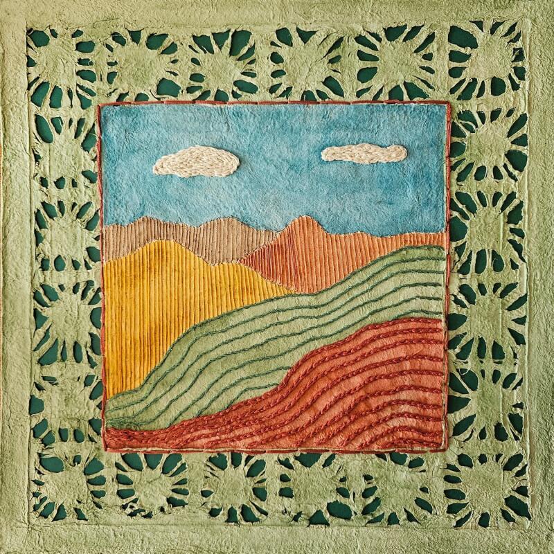 Painting The silent peaks by Vazquez Laila | Painting Figurative Landscapes Watercolor Textile