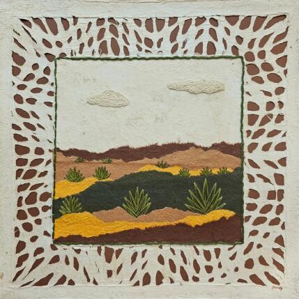 Painting Desert horizon by Vazquez Laila | Painting Figurative Textile, Watercolor Landscapes