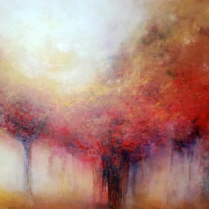 Peinture Les arbres rouges par Levesque Emmanuelle | Tableau  Huile
