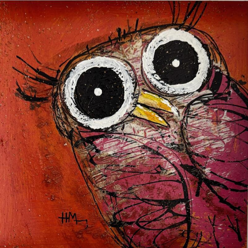 Painting Coucou by Maury Hervé | Painting Raw art Animals Acrylic Ink