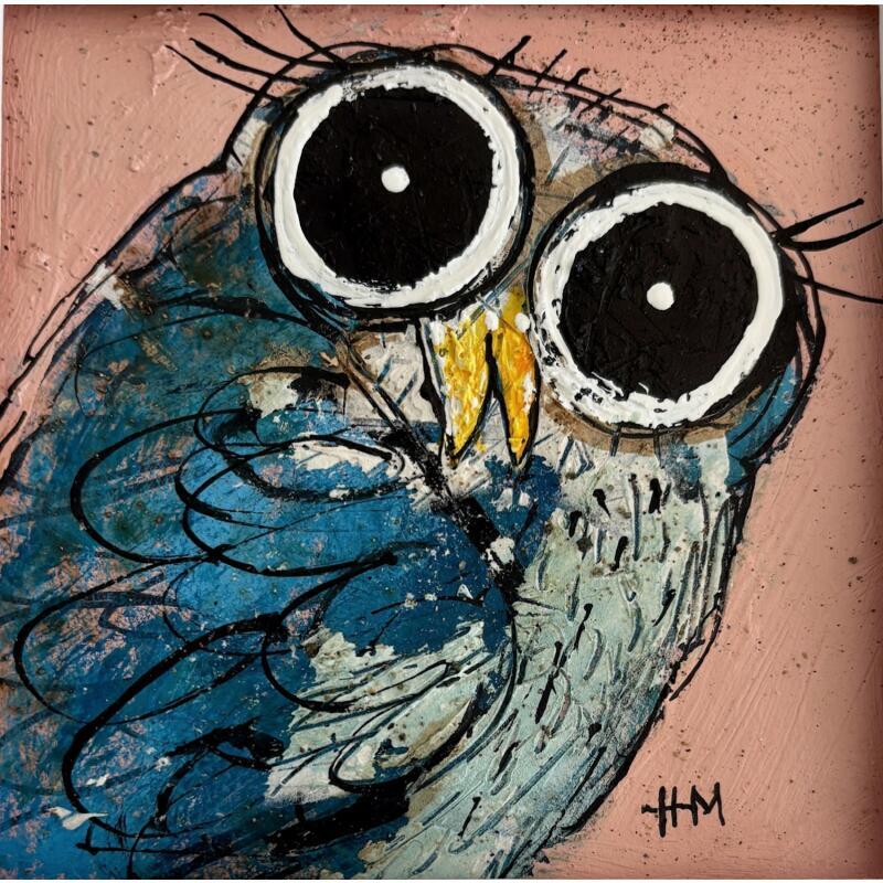 Painting Petite chouette by Maury Hervé | Painting Raw art Animals Acrylic Ink