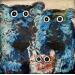 Painting Minou et les deux ours bleus by Maury Hervé | Painting Raw art Animals Acrylic Ink
