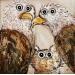 Painting Minou et les deux aigles by Maury Hervé | Painting Raw art Animals Acrylic Pigments