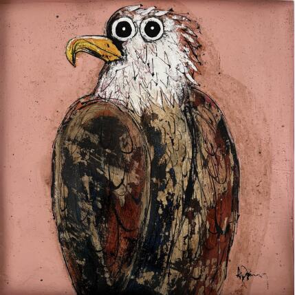 Peinture Aigle, posant! par Maury Hervé | Tableau Art Singulier Acrylique, Encre Animaux