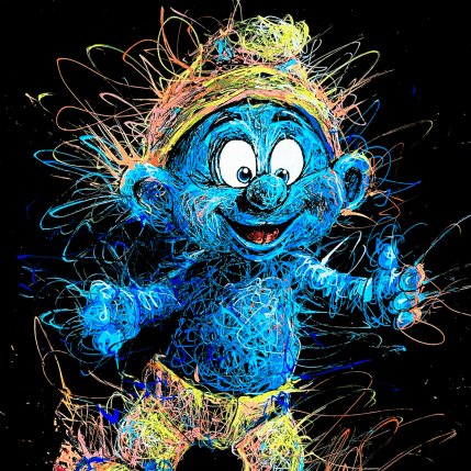 Peinture Schtroumpf par Pauline Dutel | Tableau Pop-art Plexiglas, Posca Icones Pop