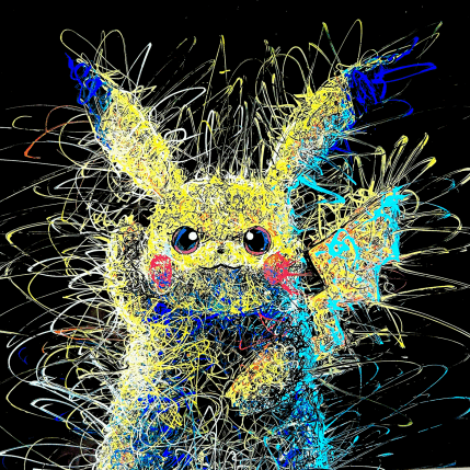 Peinture Pikachu par Pauline Dutel | Tableau Pop-art Plexiglas, Posca Icones Pop