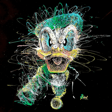 Peinture Donald par Pauline Dutel | Tableau Pop-art Plexiglas, Posca Icones Pop