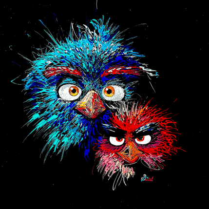 Peinture Angry Bird par Pauline Dutel | Tableau Pop-art Plexiglas, Posca Icones Pop