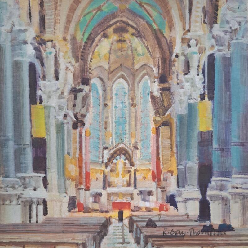 Gemälde Bois Vivien Notre Dame de Fourvière von Gray Thompson Rachael | Gemälde Figurativ Architektur Gouache