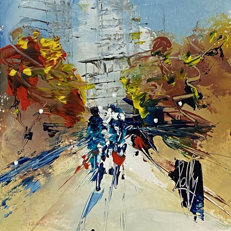 Painting En vélo by Raffin Christian | Painting Figurative Urban Oil