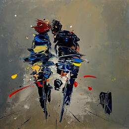 Painting Tendresse by Raffin Christian | Painting Figurative Oil Life style, Pop icons