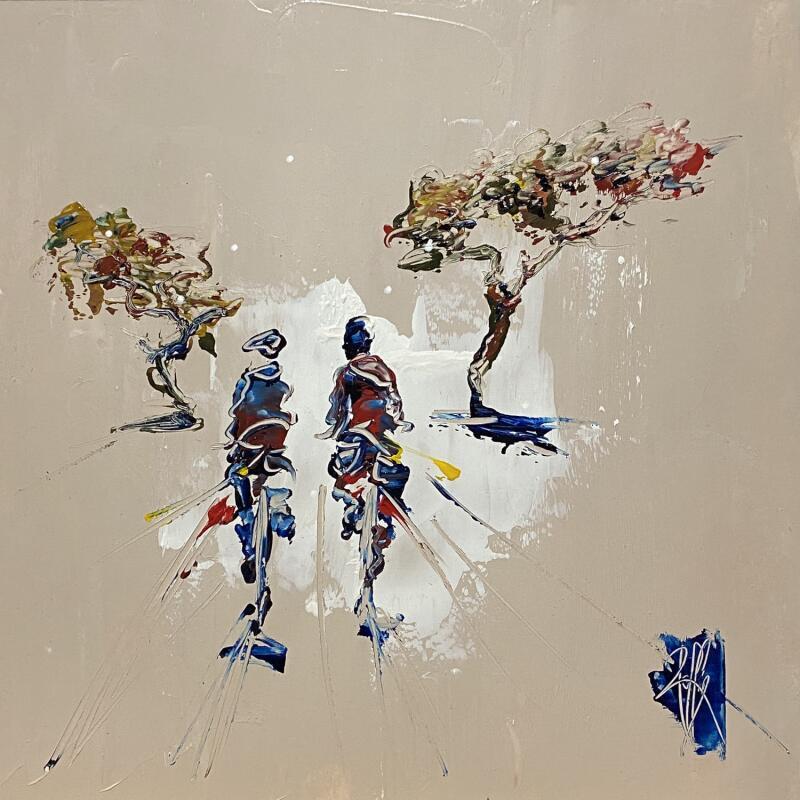 Peinture Chemin faisant par Raffin Christian | Tableau Figuratif Scènes de vie Huile