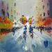 Painting Rue animée by Raffin Christian | Painting Figurative Life style Oil