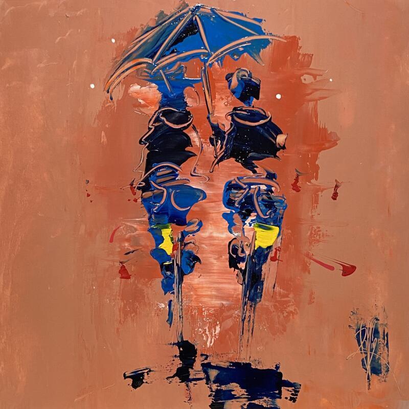 Painting Un parapluie à deux by Raffin Christian | Painting Figurative Life style Oil