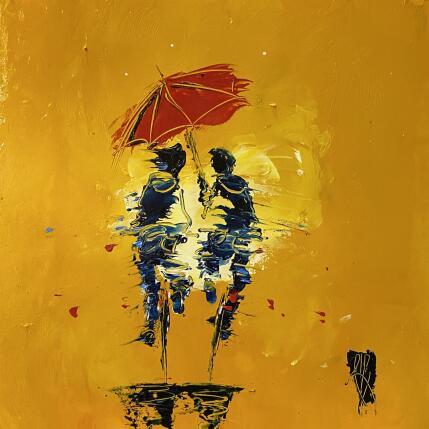 Painting Sous ton parapluie rouge   by Raffin Christian | Painting Figurative Oil Life style