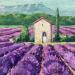 Painting Champs de lavandes au pied de la Sainte Victoire by Arkady | Painting Figurative Oil