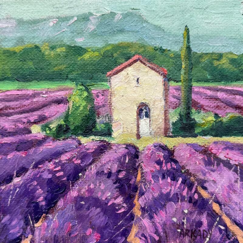 Painting Champs de lavandes au pied de la Sainte Victoire by Arkady | Painting Figurative Oil