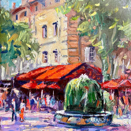 Pintura Le Grillon et la fontaine Moussue por Arkady | Pintura