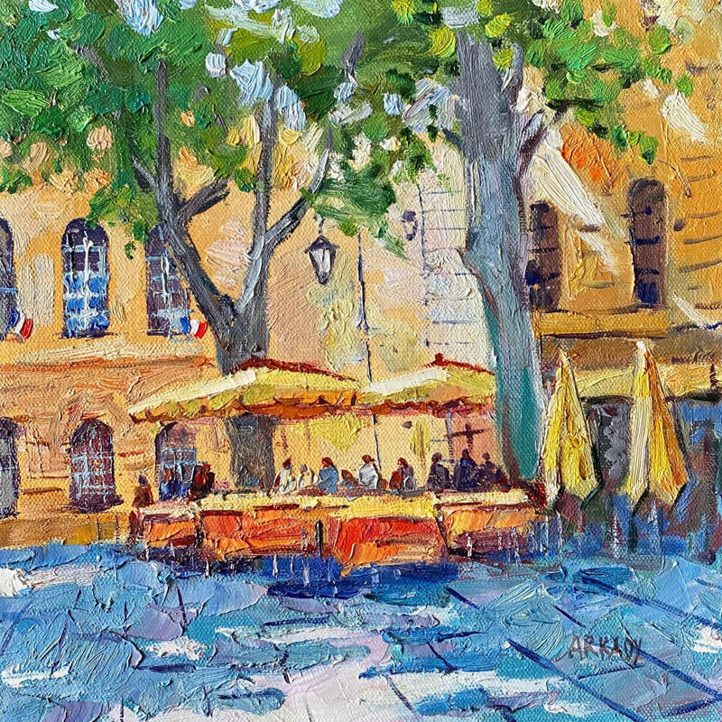 Pintura Place de l’Archevêché por Arkady | Pintura Figurativo Aceite