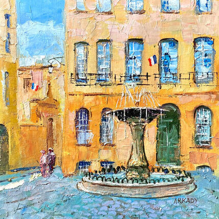 Pintura Place d’Albertas  por Arkady | Pintura Figurativo Aceite