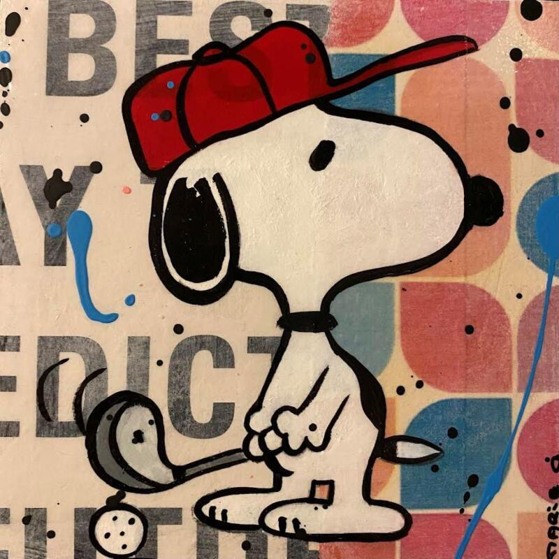 Painting F1  golf party by Marie G.  | Painting Pop-art Pop icons Wood Acrylic Gluing