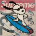 Peinture F2  Snoopy surf par Marie G.  | Tableau Pop-art Icones Pop Bois Acrylique Collage