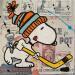 Painting F3 Snoopy hockey by Marie G.  | Painting Pop-art Pop icons Wood Acrylic Gluing