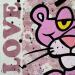 Peinture F3  Panthère rose par Marie G.  | Tableau Pop-art Icones Pop Bois Acrylique Collage