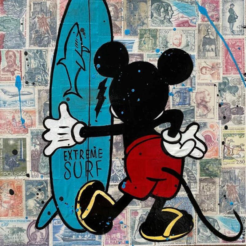 Painting F3 Extrême surf by Marie G.  | Painting Pop-art Pop icons Wood Acrylic Gluing