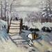 Pintura F3 La pie et Snoopy (Monet) por Marie G.  | Pintura Pop art Iconos pop Madera Acrílico