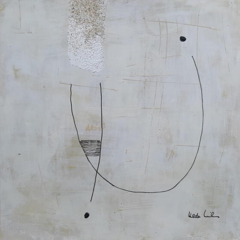 Peinture abstract beige A 155 par Wilms Hilde | Tableau Abstrait Acrylique Sable