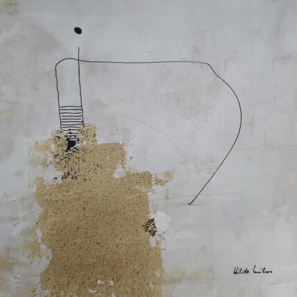 Peinture abstract white A 156 par Wilms Hilde | Tableau Abstrait Acrylique, Feuille d'or