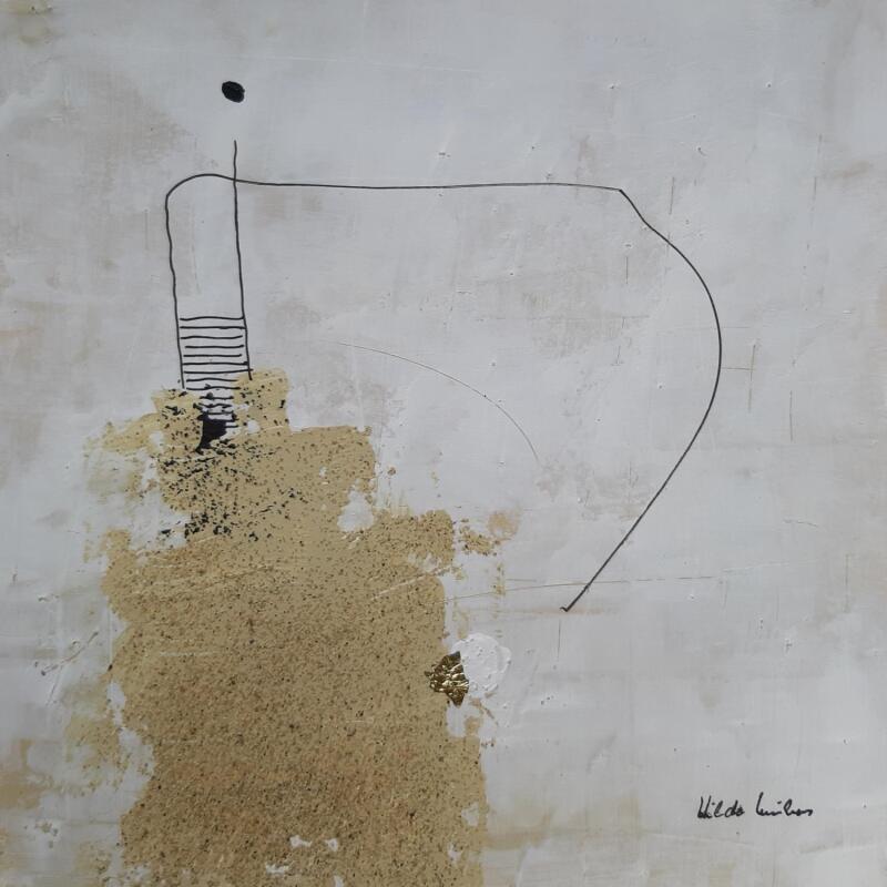 Peinture abstract white A 156 par Wilms Hilde | Tableau Abstrait Acrylique Feuille d'or