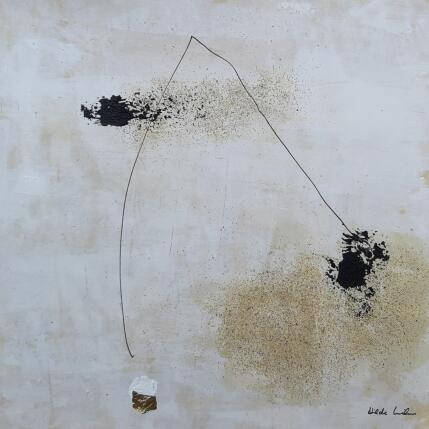 Peinture abstract white B 146 par Wilms Hilde | Tableau Abstrait Acrylique, Feuille d'or