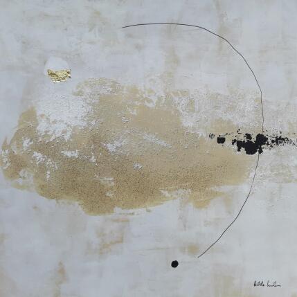 Peinture abstract white C 155 par Wilms Hilde | Tableau Abstrait Acrylique, Carton, Feuille d'or