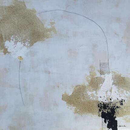 Peinture abstract white C 156 par Wilms Hilde | Tableau Abstrait Acrylique, Feuille d'or