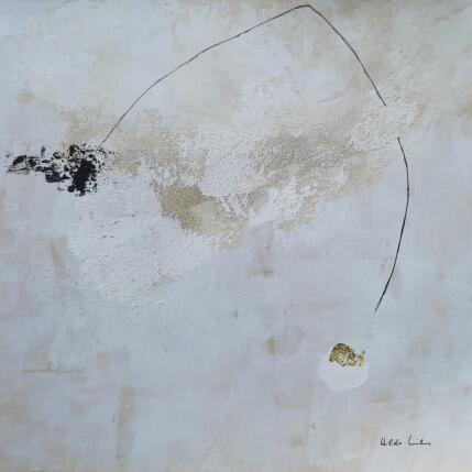 Peinture abstract white C 157 par Wilms Hilde | Tableau Abstrait Acrylique, Feuille d'or
