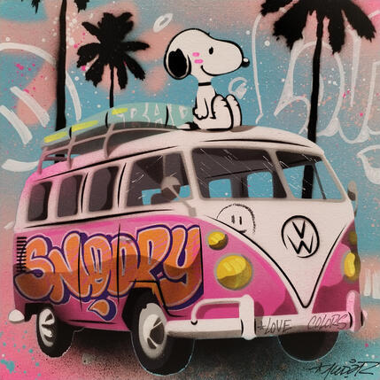 Painting Vamos a la playa by Lemoine Mael | Painting Pop-art Acrylic, Graffiti Pop icons