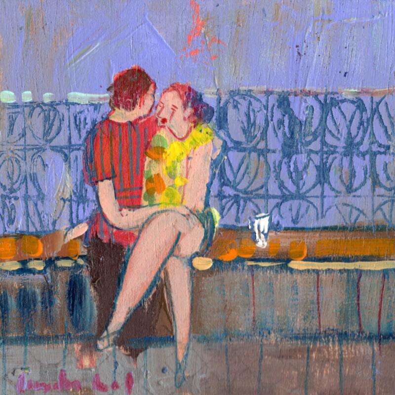 Painting Je n'ai pas eu le courage de te le dire by Lourdes Ral | Painting Figurative Life style