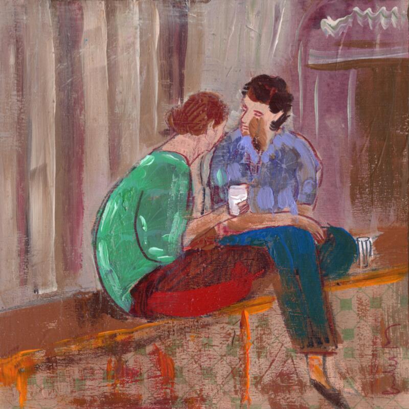 Pintura Des promesses, dans les rues de Milano por Lourdes Ral | Pintura Figurativo Life style Acrílico