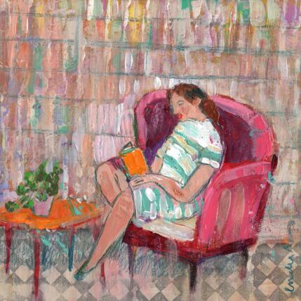 Painting Entre les lignes, Annie Ernaux by Lourdes Ral | Painting Figurative Acrylic Life style, Pop icons