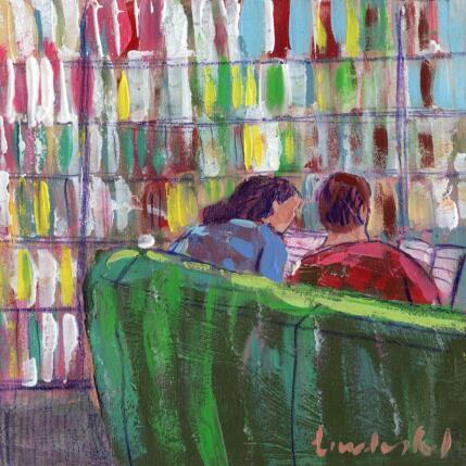 Painting Lire ensemble comme la première fois by Lourdes Ral | Painting Figurative Acrylic Life style, Pop icons