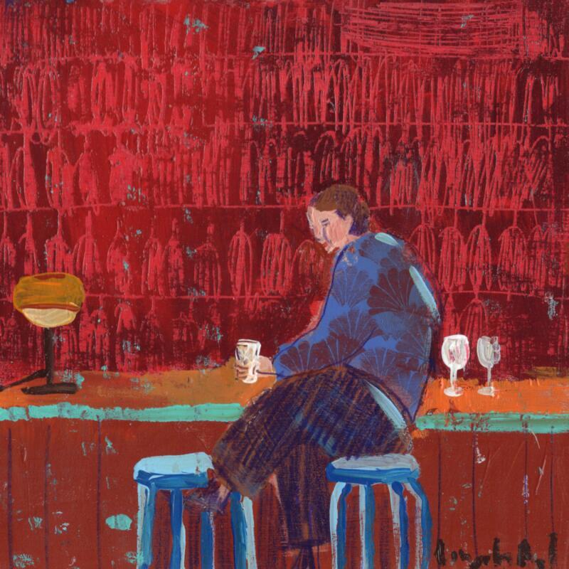 Pintura Moi aussi j'ai parfois peur por Lourdes Ral | Pintura Figurativo Life style Madera Acrílico