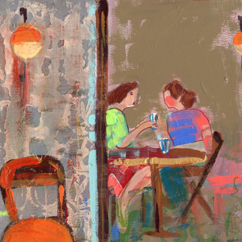 Painting Presque juillet by Lourdes Ral | Painting Figurative Urban Life style