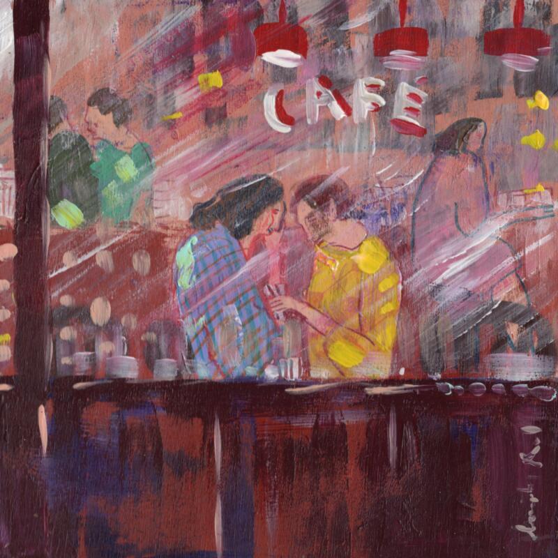 Painting Reste encore un peu by Lourdes Ral | Painting Figurative Life style Acrylic