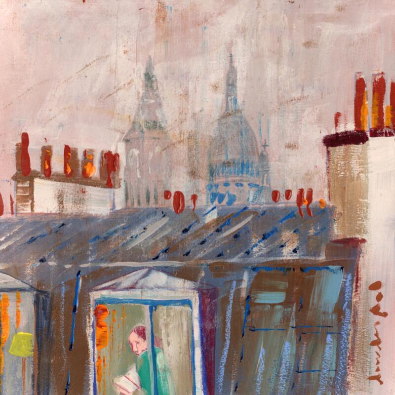 Painting Des fenêtres qui respirent des histoires by Lourdes Ral | Painting Figurative Urban Life style Acrylic