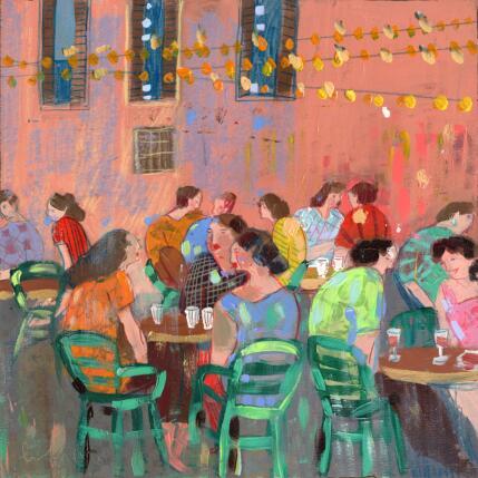 Painting Un après-midi de juin à Trastevere, Roma by Lourdes Ral | Painting Figurative Acrylic, Wood Life style