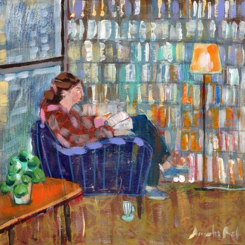 Painting Le petit livre de Philippe Delerm by Lourdes Ral | Painting Figurative Life style Acrylic