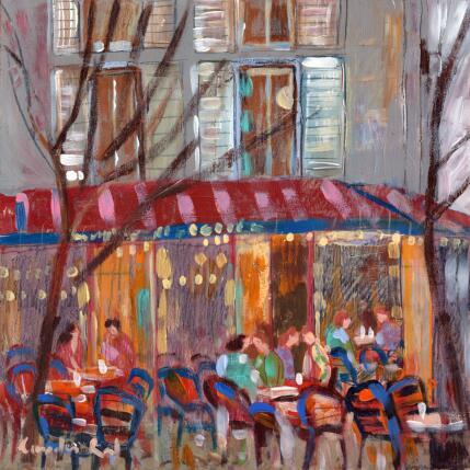 Painting confidences sur la table by Lourdes Ral | Painting Figurative Acrylic Life style