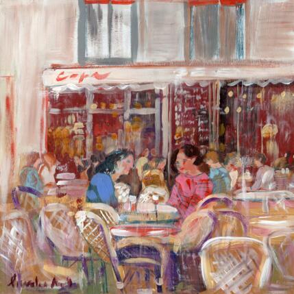 Painting conversations tranquilles by Lourdes Ral | Painting Figurative Acrylic Life style